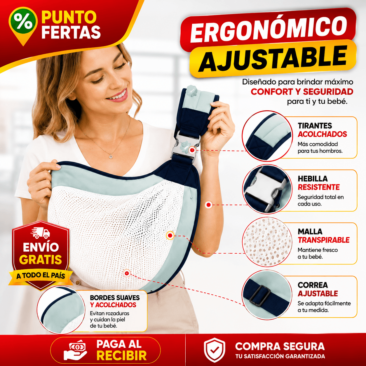 Cargador Malla De Bebe Ajustable