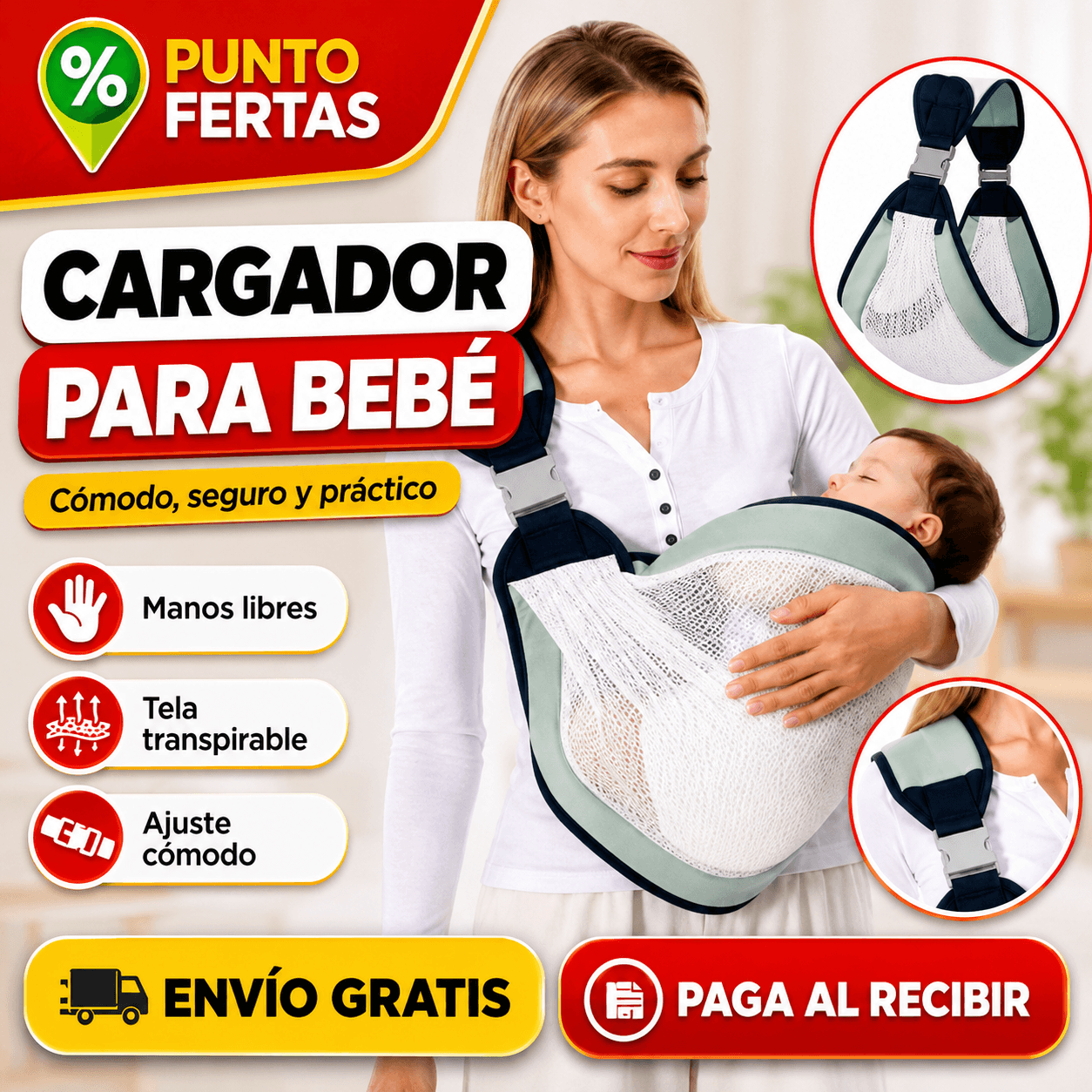 Cargador Malla De Bebe Ajustable