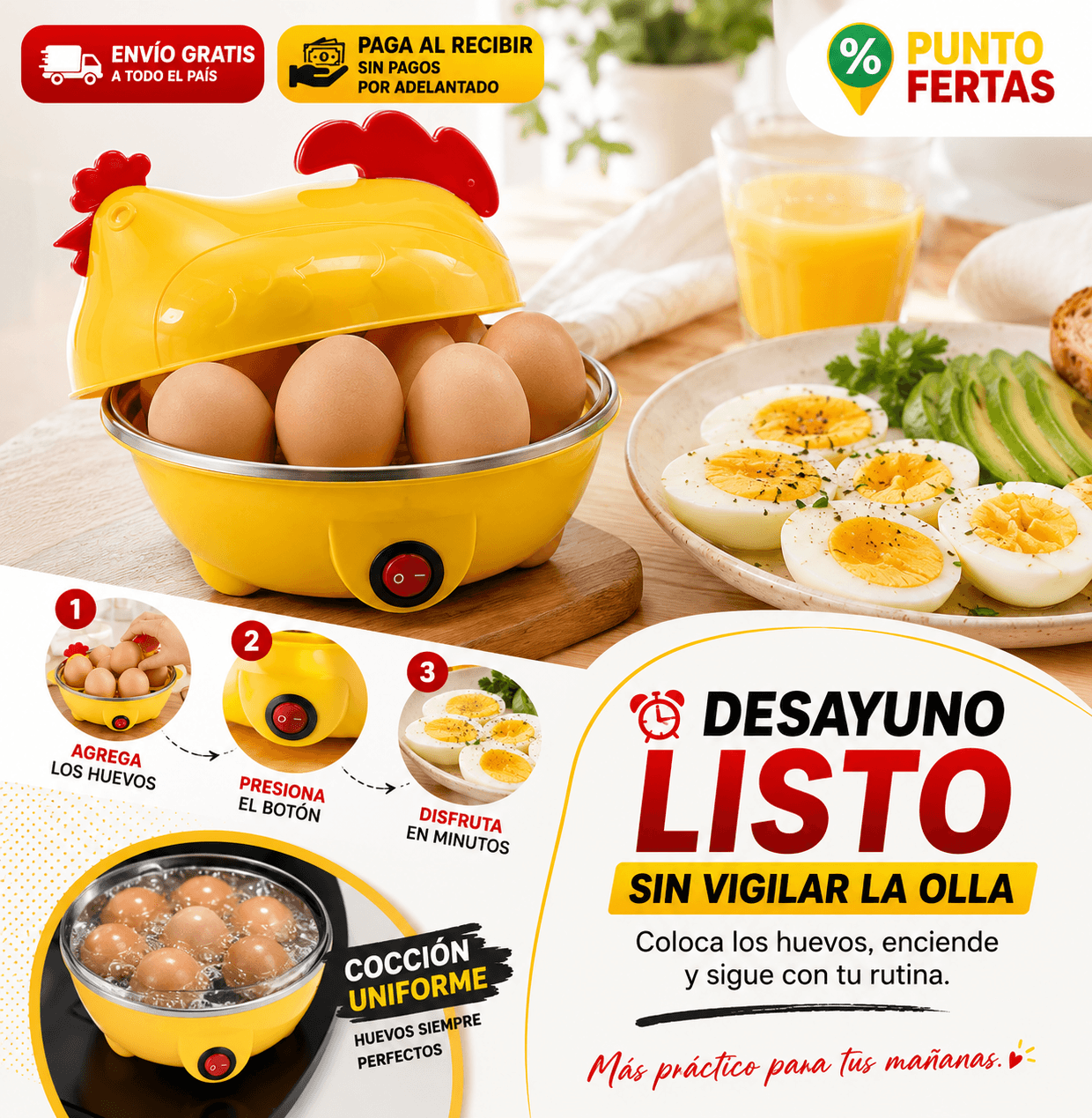 Hervidora de Huevos | Están listos con solo un botón 🥚