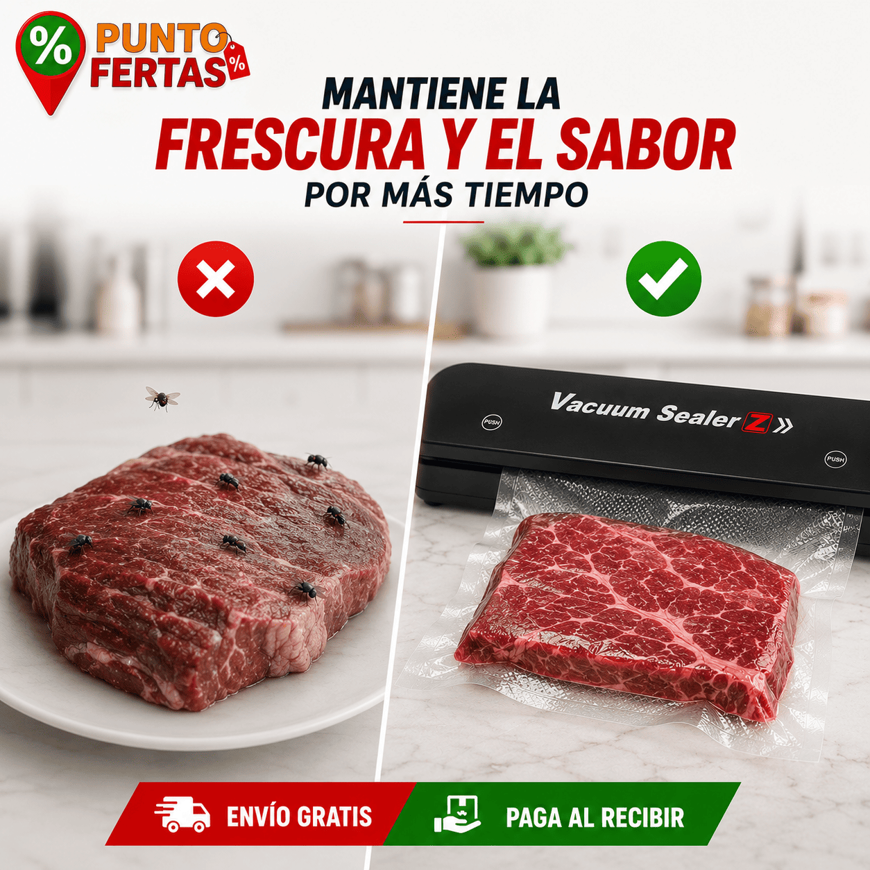 Selladora al vacio +100 bolsas | Más Frescura, Más Orden, Más Ahorro