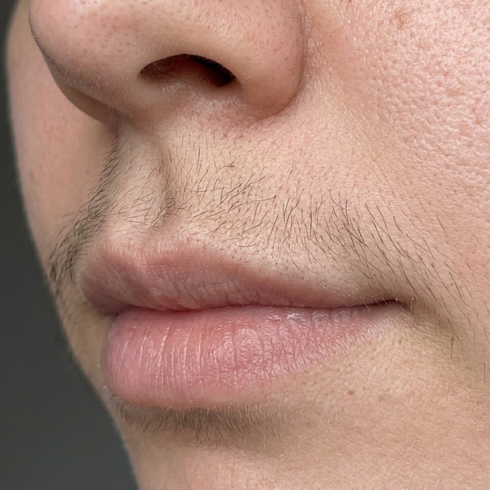 Apariencia del vello facial antes